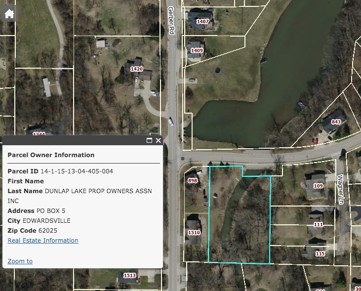 Association owned property Dunlap Lake Property Owner's Association